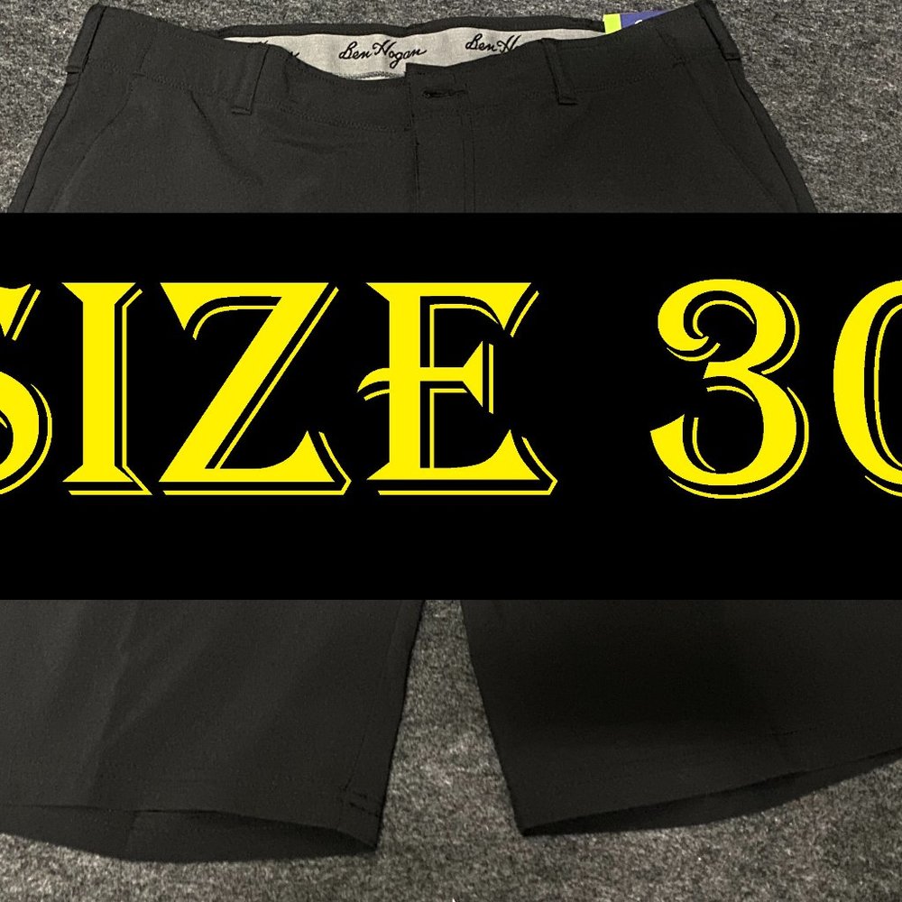 Shorts Ben Hogan Performance Men's Flat Front Active Flex Stretch Golf Black - Picture 1 of 4